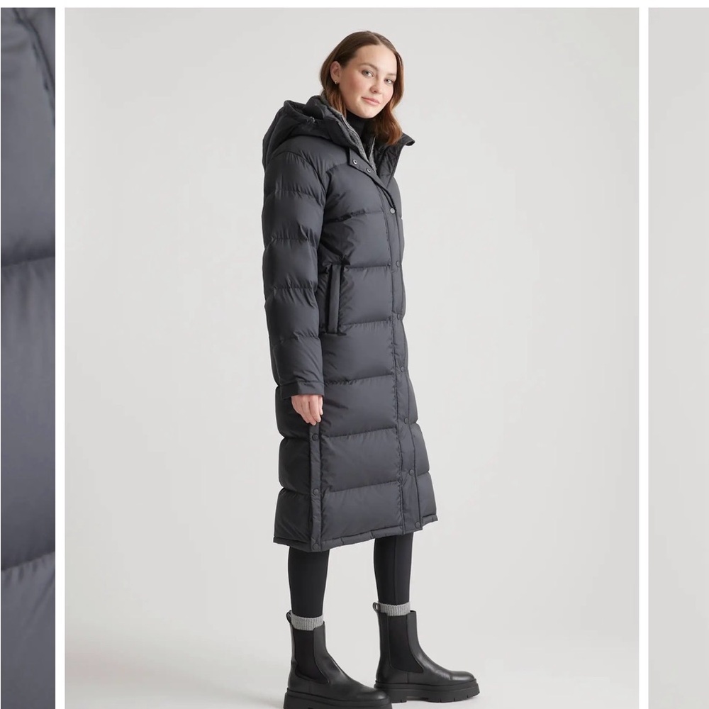 Quince Women's Long Puffer Coat - Black